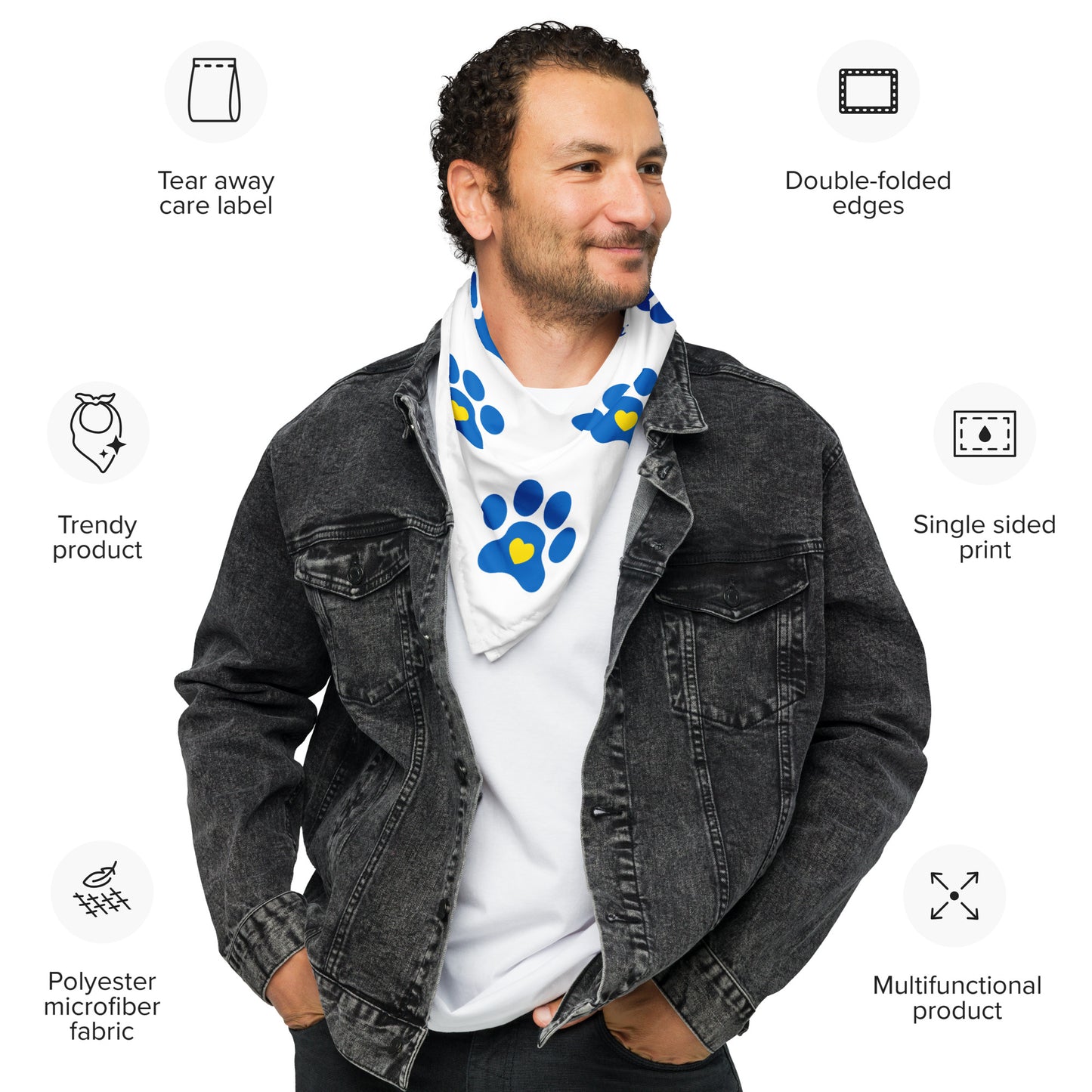 WACI Paw Print All-over print bandana