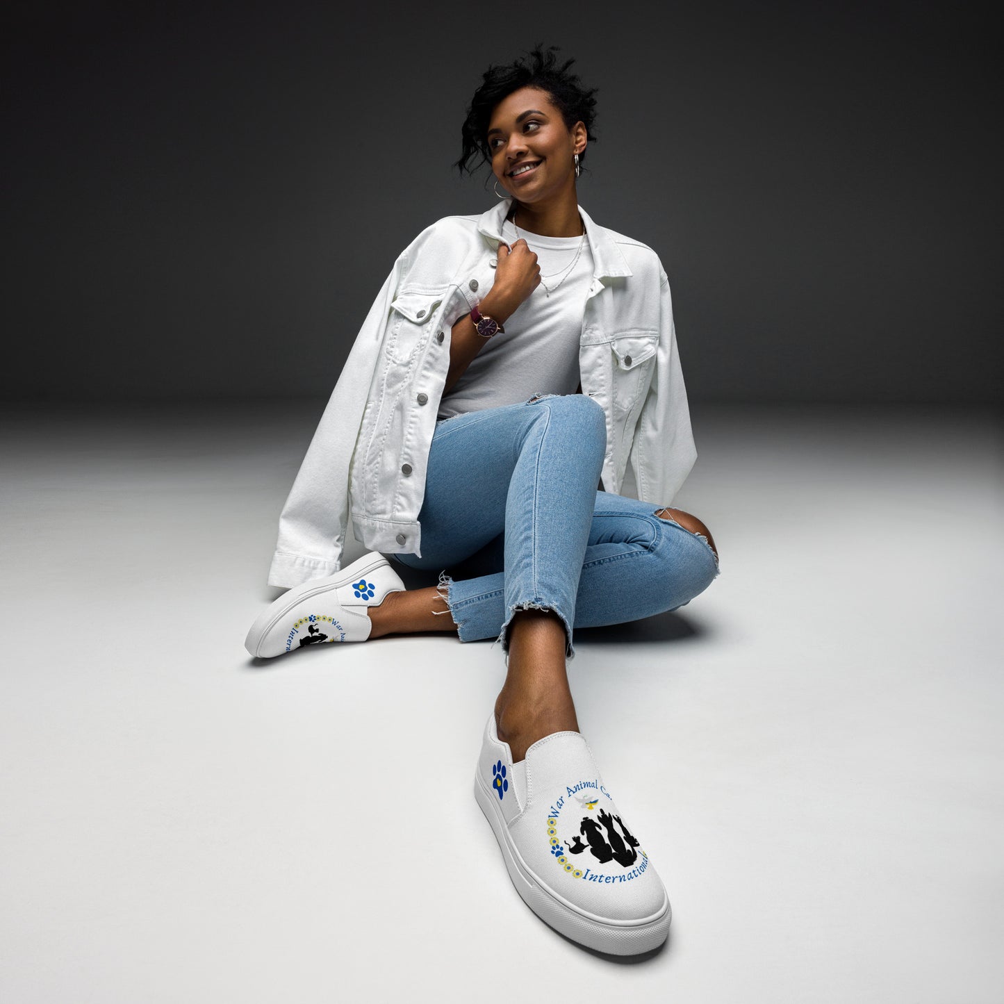 Women’s WACI Logo slip-on canvas shoes