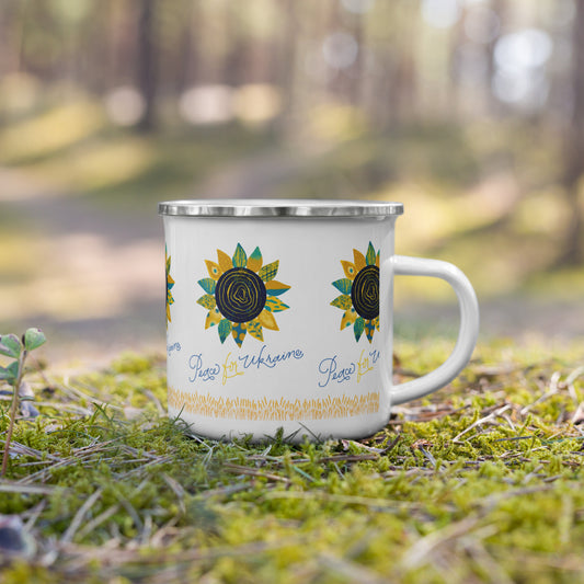 Peace Sunflower Enamel Mug